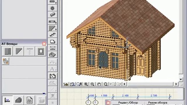 Шаг 11. Замена бревна на брус. Проект деревянного дома в АТ Венцы ARCHICAD за 10 минут смотреть онлайн