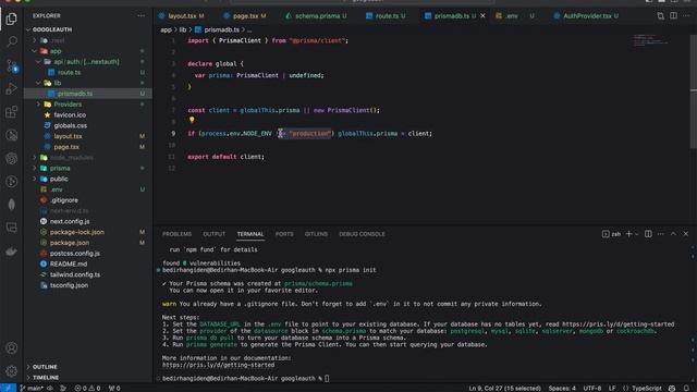 Next JS + Typescript + Prisma + MongoDB + Google Auth смотреть онлайн