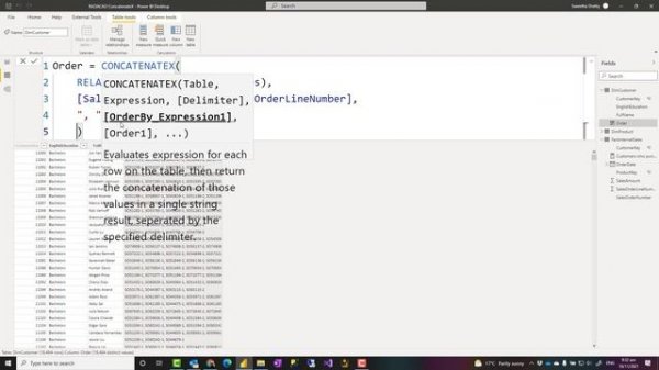 ConcatenateX in Power BI and DAX Concatenate Values of a Column