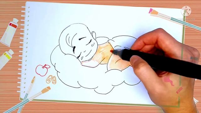 как нарисовать грудного ребенка / how to draw a baby смотреть онлайн