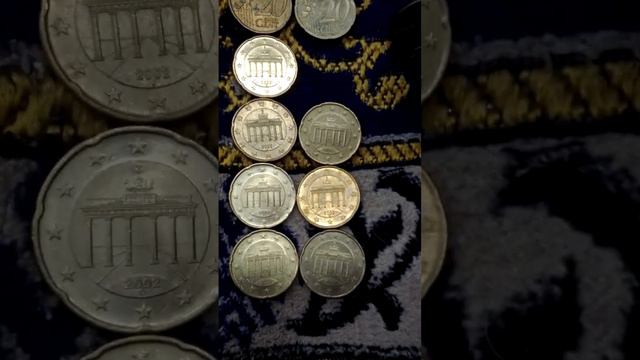 Lots of Germany = Deutche Euro 20 Cent 2002(AH 1424) Currency Coins-02 смотреть онлайн