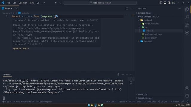? Creando una Aplicacion Full-Stack en NodeJS/express y ReactJS con ? TypeScript (parte 1) смотреть онлайн