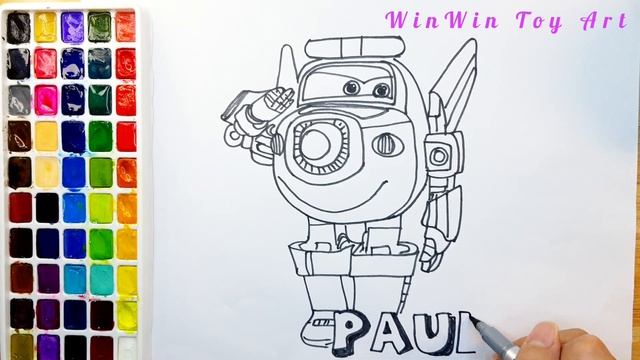 Drawing And Coloring SUPER WINGS Paul | | Drawing Coloring Pages for Kids смотреть онлайн