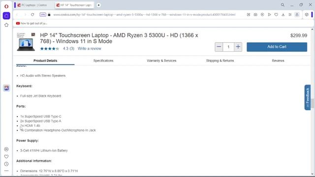 Costco Budget Laptop Deal HP Ryzen 3 5300U $299 смотреть онлайн