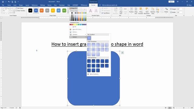 How to insert gradient color to shape in word смотреть онлайн