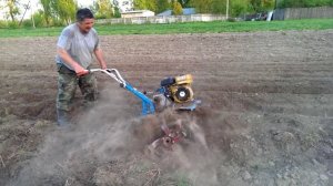 Мотоблок НЕВА 8 фрез. Культивация участка ЦЕЛИНА ПОСЛЕ ТРАКТОРА