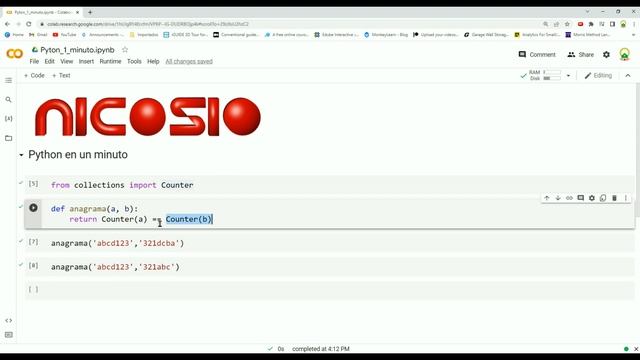 Anagrama - 3 - Python en 1 minuto смотреть онлайн