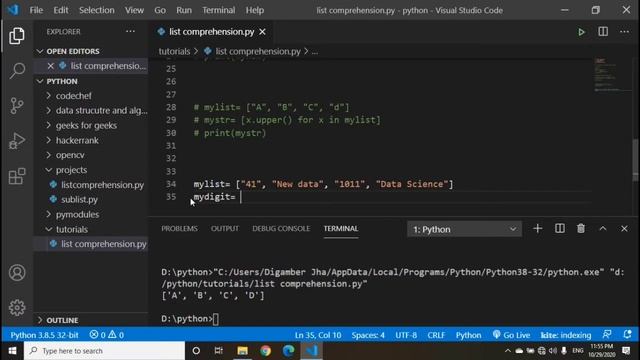 List comprehension in python || python tutorial || codin India смотреть онлайн