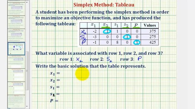 Ex: Simplex Method - Determine the Active Variables and the Basic Solution смотреть онлайн