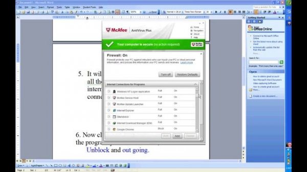 How To Unblock and Block program in McAfee Antivirus software
