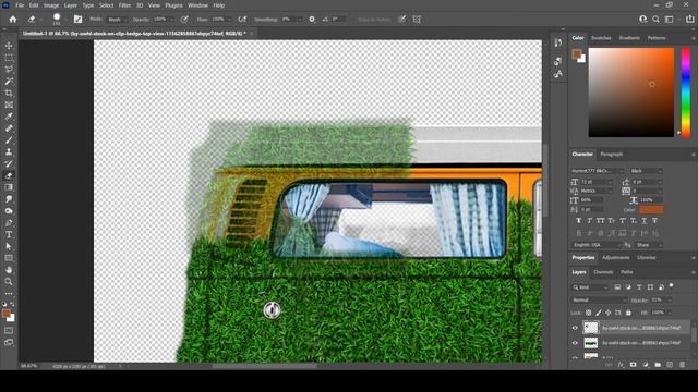 Vehicle With Grass Photoshop Image Manipulation смотреть онлайн