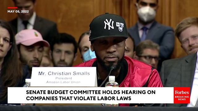 Chris Smalls Speaks To Bernie Sanders About Conditions At Amazon During Senate Hearing смотреть онлайн