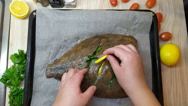Камбала в духовке. Flounder In The Oven. ENG SUB.