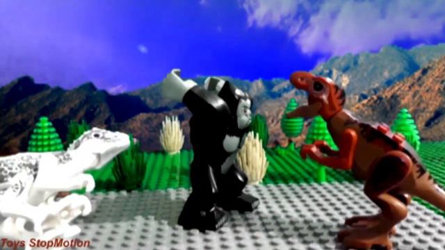 LEGO King Kong Stop Motion - T Rex vs King Kong смотреть онлайн