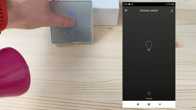 Умный одноканальный WIFI выключатель света с диммером в металлической рамке Ps-Link WF-EDM
