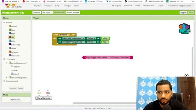 How To Send OTP On WhatsApp In MIT App Inventor | Whatsapp OTP Authentication App