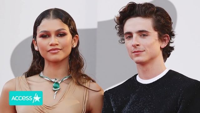 Zendaya & Timothée Chalamet Have Playful Moment On 'Dune' Red Carpet