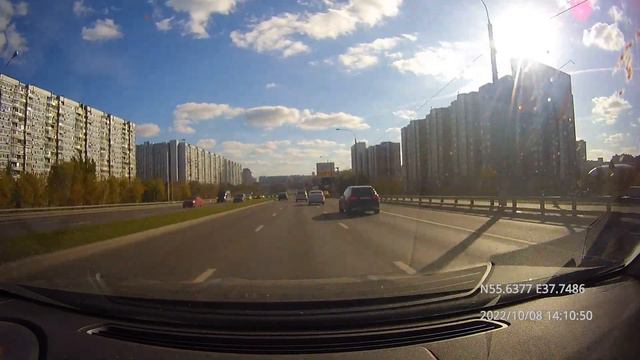 Driving in Moscow agglomeration: Текстильщики - Беседы - Слобода 08/10/2022 (timelapse 4x) смотреть онлайн