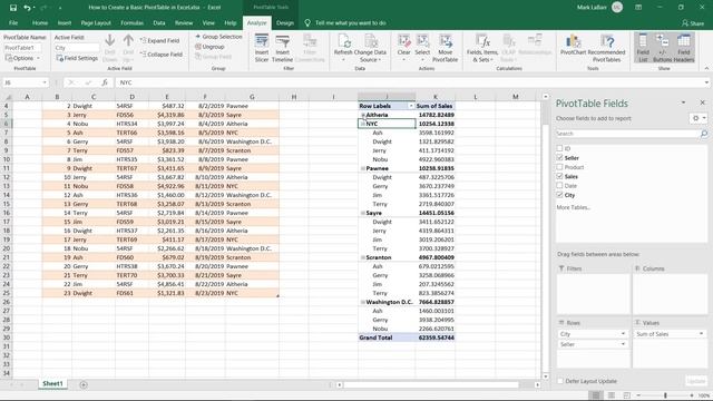 How to Create a Pivot Table in MS Excel | How to Organize and Analyze Data in MS Excel смотреть онлайн