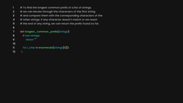 Find the longest common prefix of a list of strings смотреть онлайн
