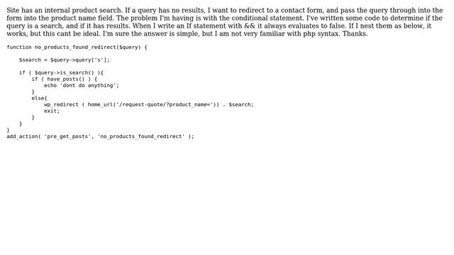 Wordpress: Redirect Search to Form When No Product Results Are Found смотреть онлайн