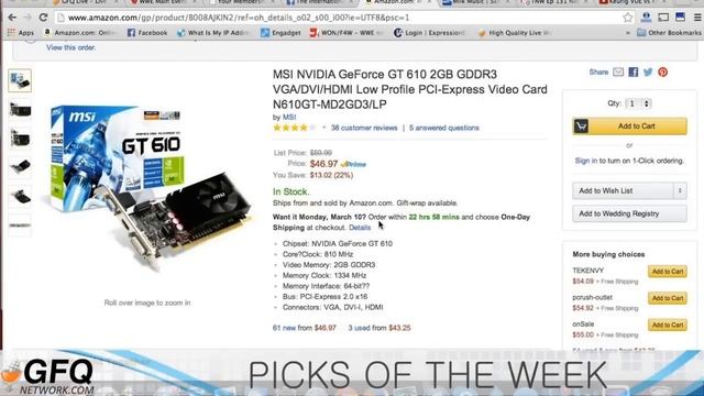 Pick of the Week: NVIDIA GeForce GT 610 смотреть онлайн