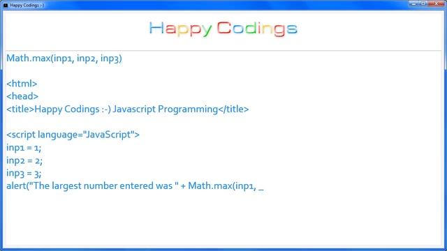 JavaScript | Math max inp1, inp2, inp3 смотреть онлайн