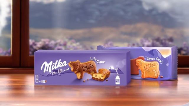 Milka Lila Cake. Сочный двухслойный бисквит