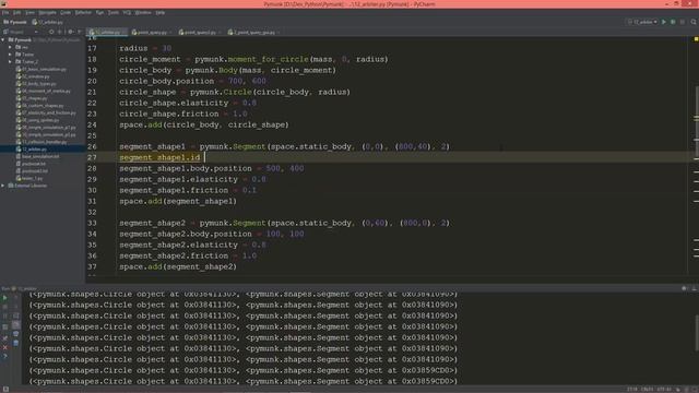 Pymunk physics in Pyglet - p12 - Arbiter object смотреть онлайн