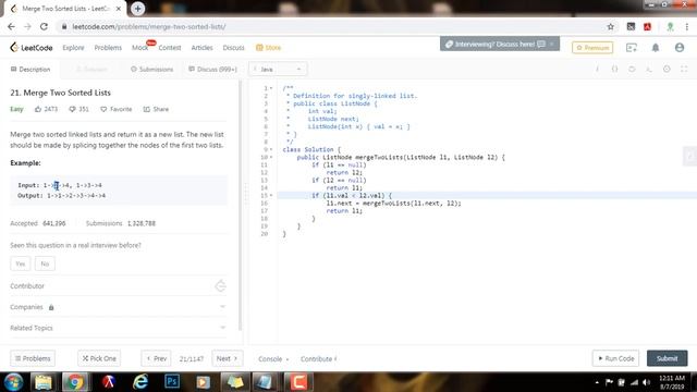 Coding Interview Tutorial 104 - Recursively Merge Two Sorted Lists [LeetCode] смотреть онлайн