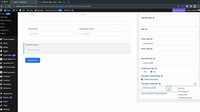How to Create a Car Loan Calculation (Detailed) Form | Fluent Forms смотреть онлайн
