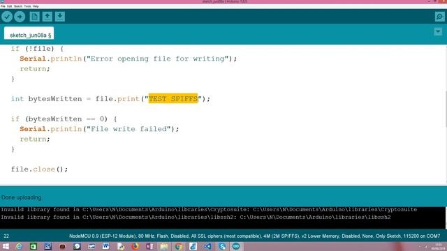 ESP8266 SPIFFS: Reading a file смотреть онлайн