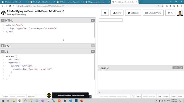 11 Modifying an Event with Event Modifiers смотреть онлайн