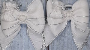 МК. Нарядные школьные бантики из репсовой ленты 4 см. своими руками.