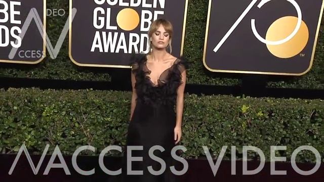 Lily James at The 75th Annual Golden Globe Awards смотреть онлайн