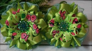 МК. Бантики из атласной ленты шириной 5 см.