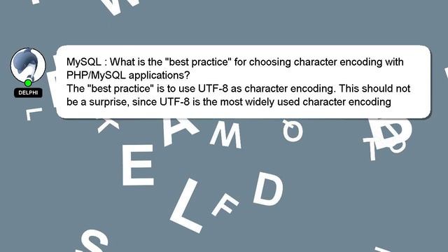 MySQL : What is the "best practice" for choosing character encoding with PHP/MySQL applications? смотреть онлайн