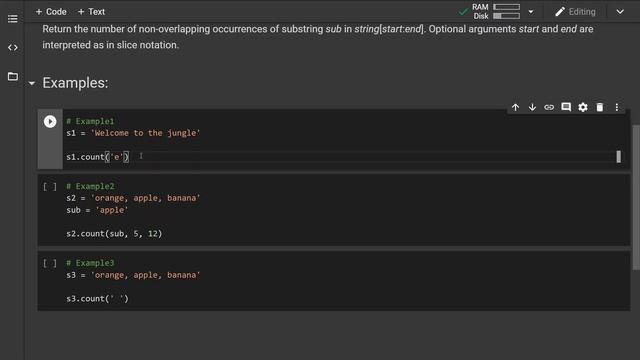Python count() string method смотреть онлайн