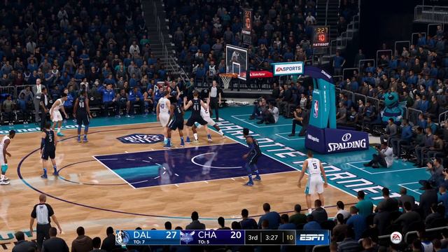 NBA LIVE 19 PS4 PRO - Dallas Mavericks vs Charlotte Hornets - CPU SIM Full Game - HD смотреть онлайн