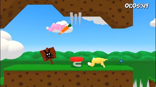 Играем в Super Bunny Man! Забавные моменты. #1 смотреть онлайн
