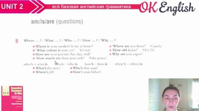 Unit 2 Вопросы со словами AM IS ARE. Базовая английская грамматика по Красному Murphy