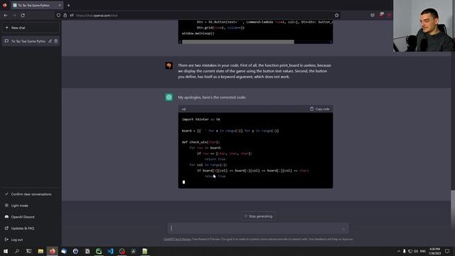 Coding Tic-Tac-Toe Game with ChatGPT in Python смотреть онлайн