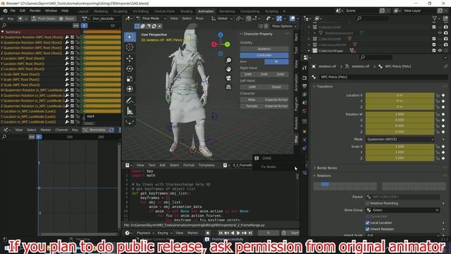 Skyrim - Animation Importing Editing Export - Blender смотреть онлайн