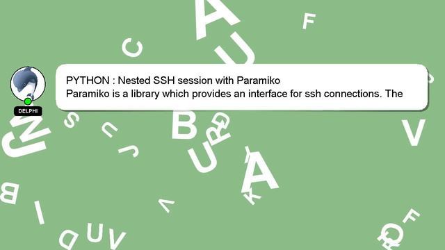 PYTHON : Nested SSH session with Paramiko смотреть онлайн