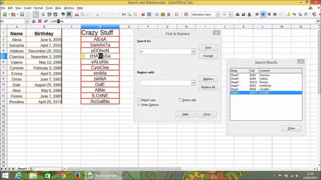 libreoffice calc find and replace смотреть онлайн