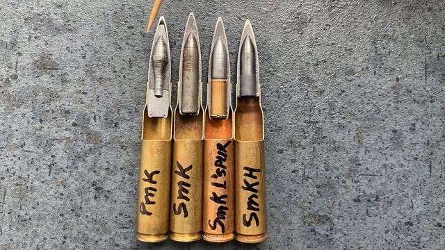 7.9x57 PmK - белофосфорная бронезажигалка/7.9 mm Phosphorgeschoss mit Kern)/Горение белого фосфора смотреть онлайн