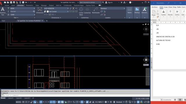 6 Fachada de vivienda a partir de planta en AutoCAD 6/7 смотреть онлайн