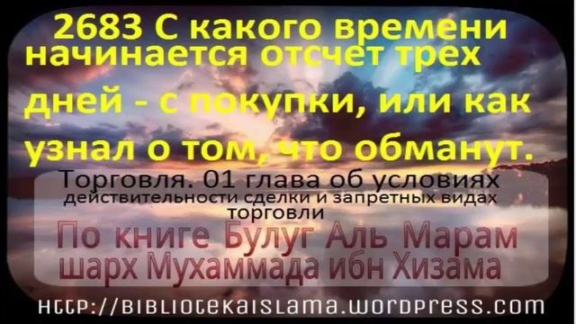 2683 С какого времени начинается отсчет трех дней с покупки, или как узнал о том, что обманут смотреть онлайн
