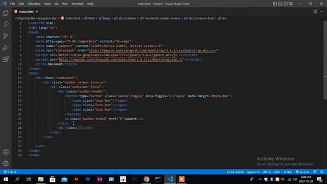 bootstrap collapsing navigation bar | bootstrap collapsing navigation bar example | part 25 смотреть онлайн