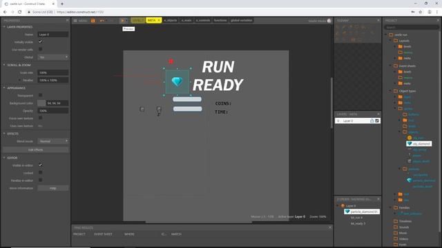 Construct 3 Tutorial #21 - CASTLE RUN - Parallax Background & Particles смотреть онлайн